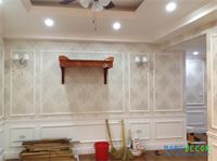 Thi công giấy dán tường phòng khách