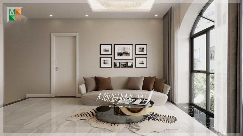 Ghế sofa có gam màu trung tính góp phần tạo nên sự hòa hợp trong phong cách thiết kế, nhằm nâng cao sự nổi bật của không gian.